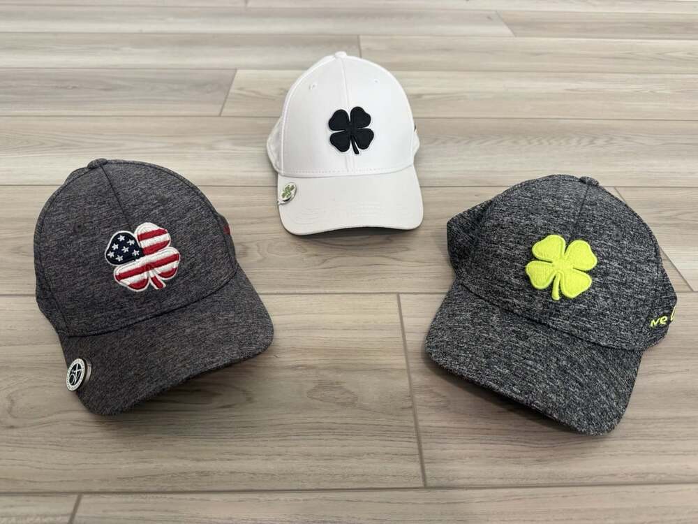 Black Clover Live Lucky Golf Hat Lot of 3 Fitted L/XL USA Flag White Neon